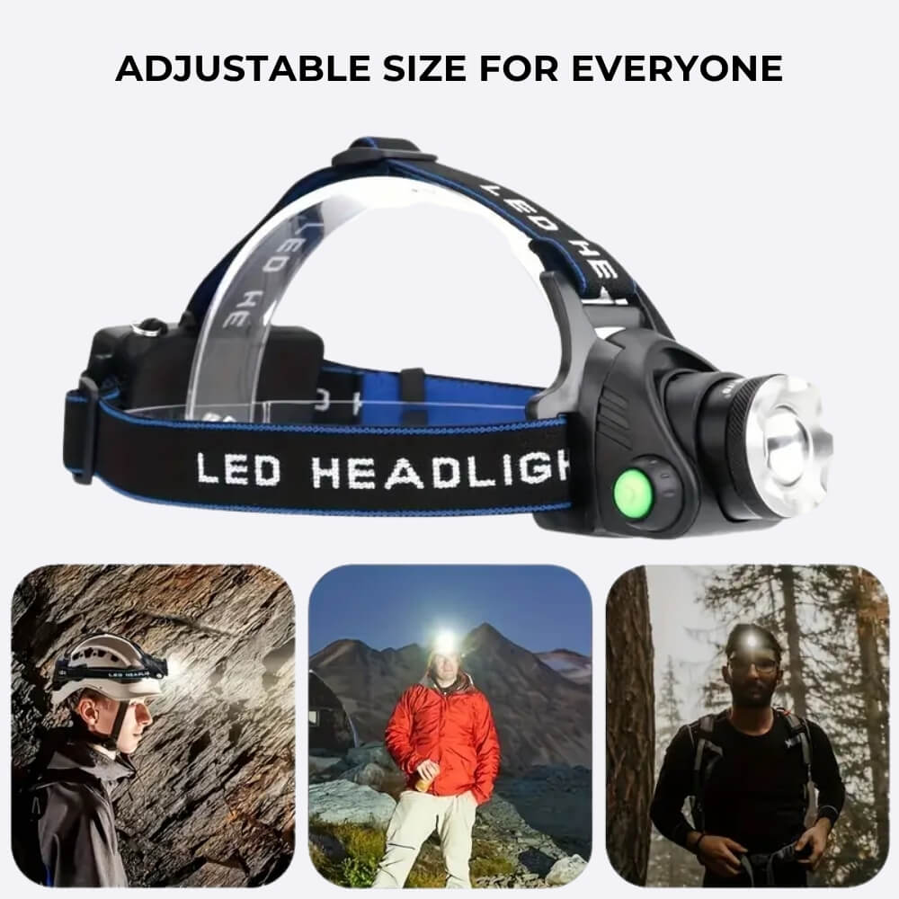 Rechargeable LED Adventure Headlamp with Adjustable Fit