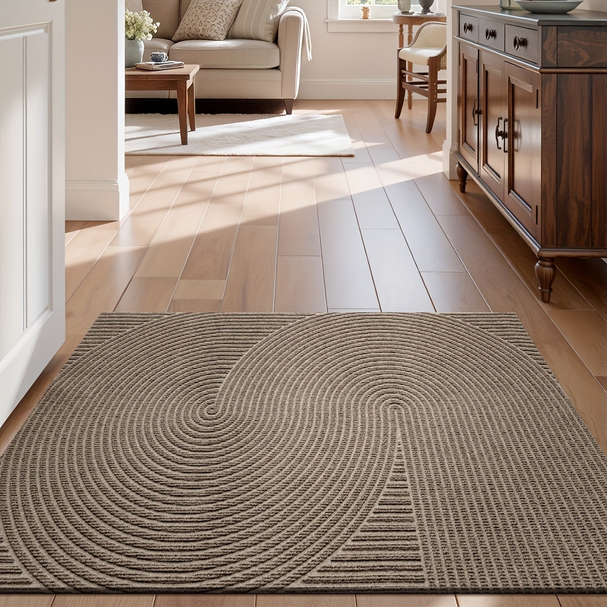 Non-Slip Geometric Entryway Rug for Indoor and Outdoor Use
