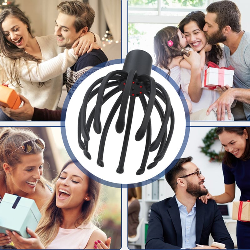 Rechargeable Octopus Head Massager with Vibration Settings