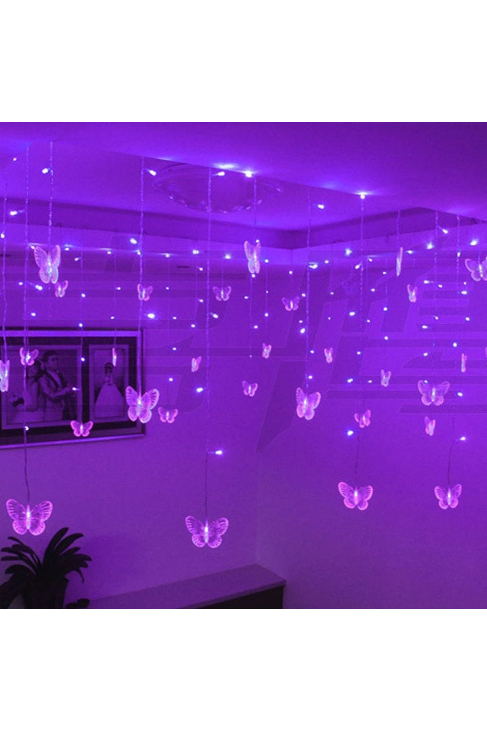 Butterfly LED String Lights - 11.5 ft Purple Glow