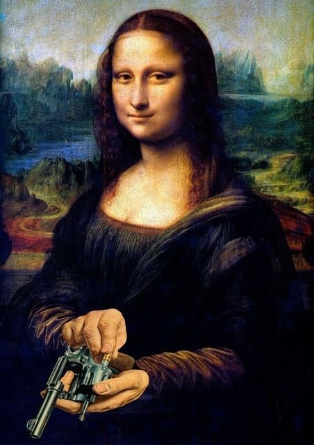 Funny Mona Lisa Canvas Art Print