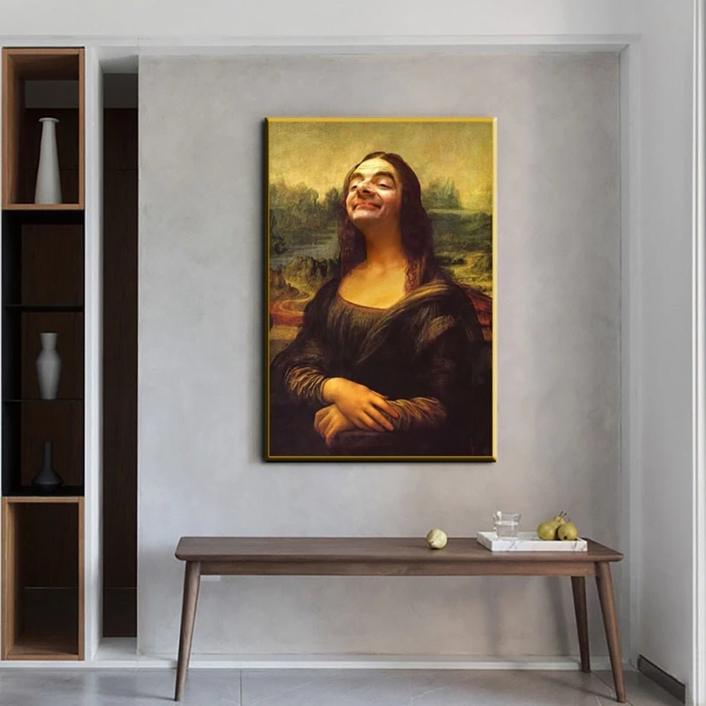 Funny Mona Lisa Canvas Art Print