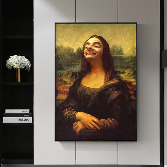 Funny Mona Lisa Canvas Art Print