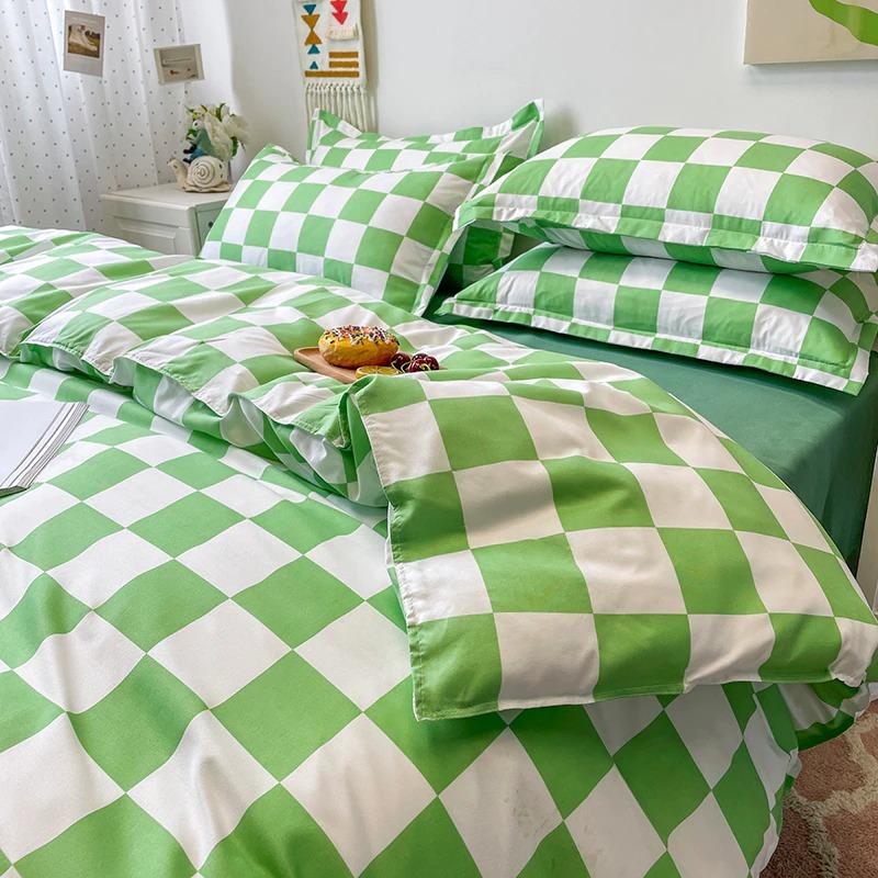 Checked Polyester Bedding Set