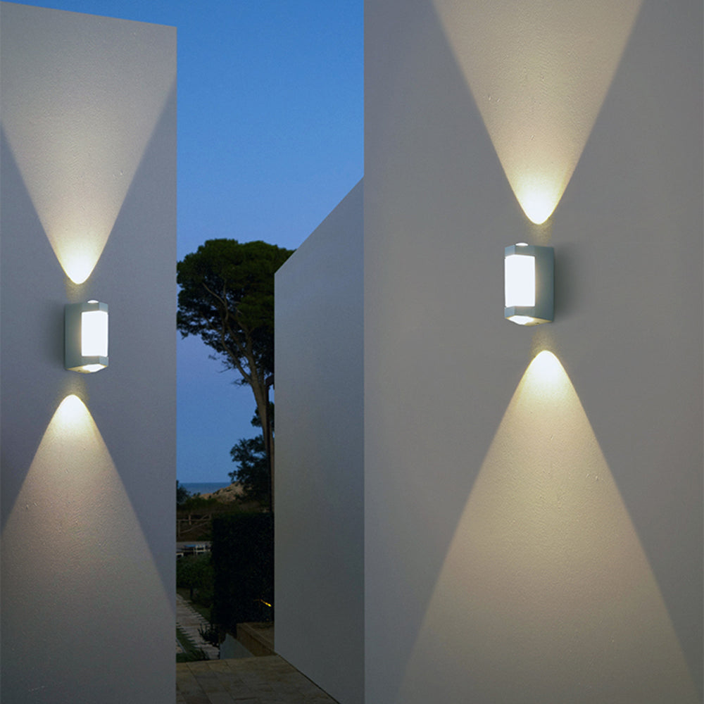 Double Light Outdoor Wall Lamp - Weather Resistant LED in Black or White