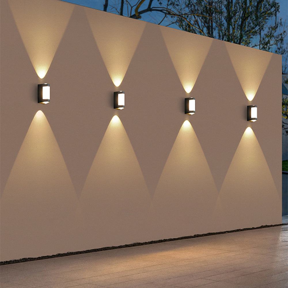 Double Light Outdoor Wall Lamp - Weather Resistant LED in Black or White