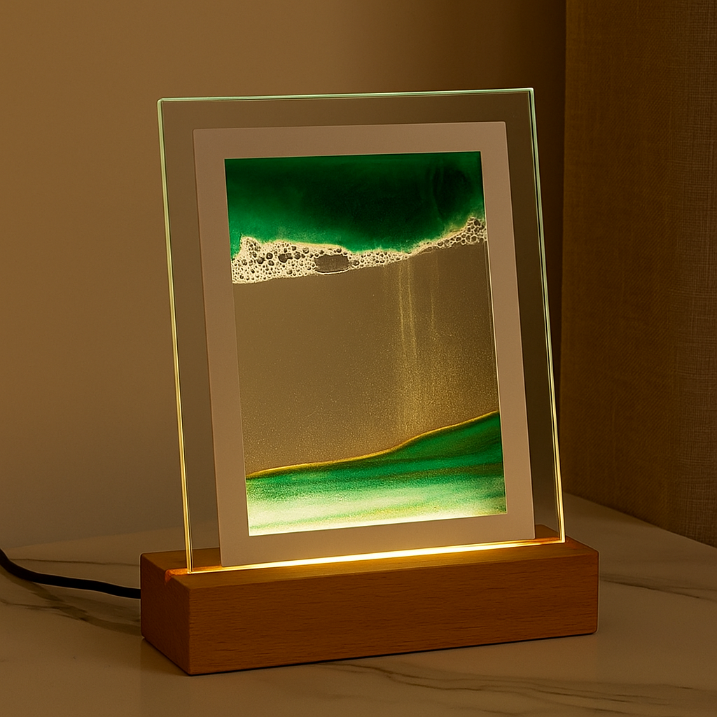 Flowing Sand Art Lamp with Warm LED Lighting
