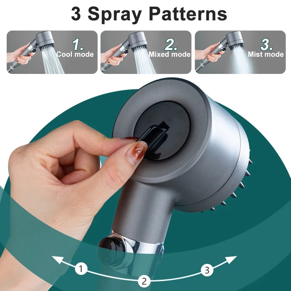PowerSpray Showerhead with 200% Pressure Boost and 9-Layer Filtration