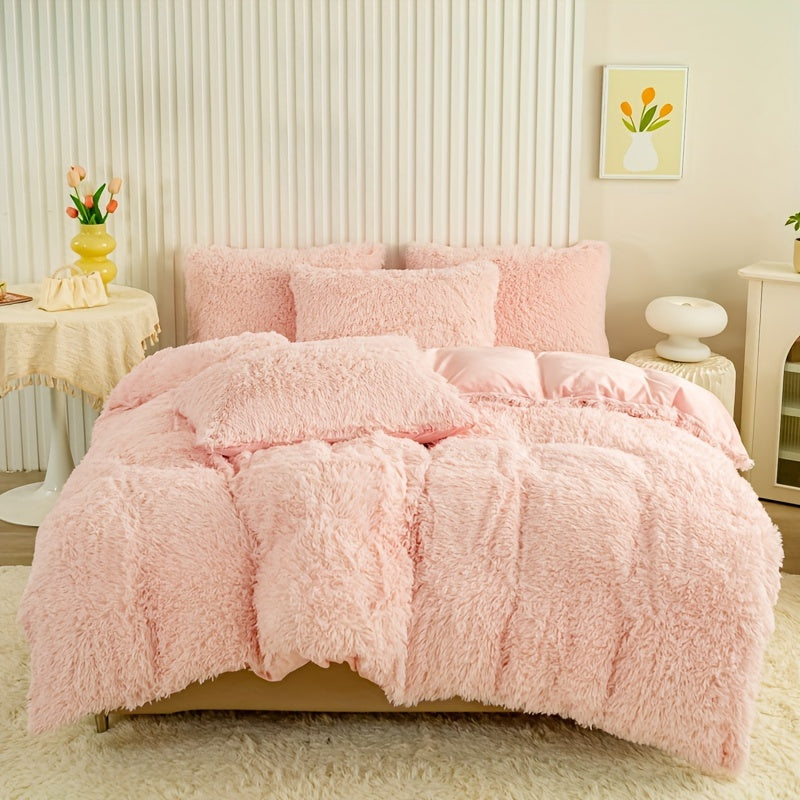 Ultra Soft Plush Duvet Cover Set with Zipper Closure