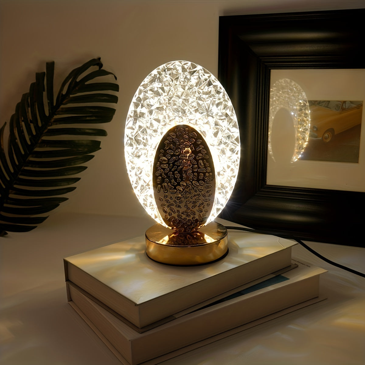 USB Rechargeable Dimmable Feather Table Lamp