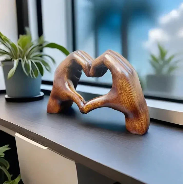 Handcrafted Wooden Heart Sculpture for Home Decor