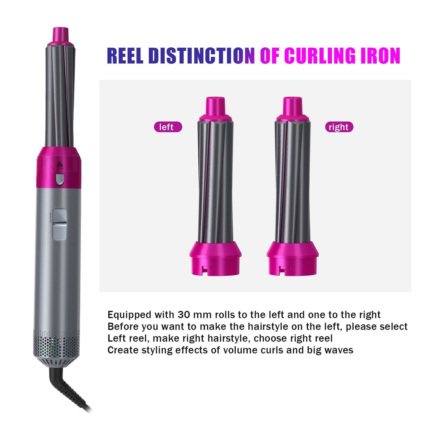 5-in-1 Hair Styler with Adjustable Heat and Airflow for Drying, Straightening, and Curling