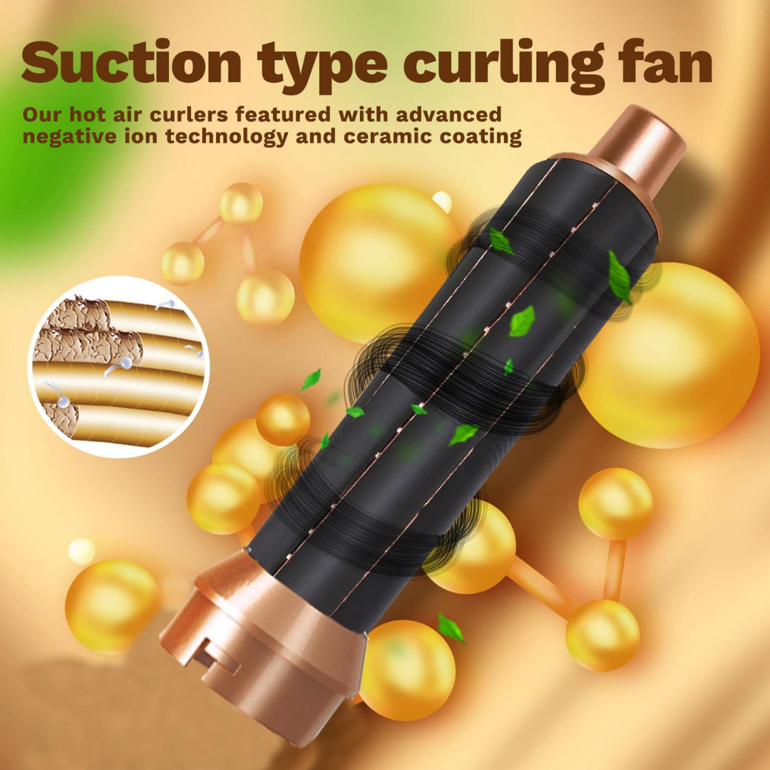 5-in-1 Hair Styler with Adjustable Heat and Airflow for Drying, Straightening, and Curling