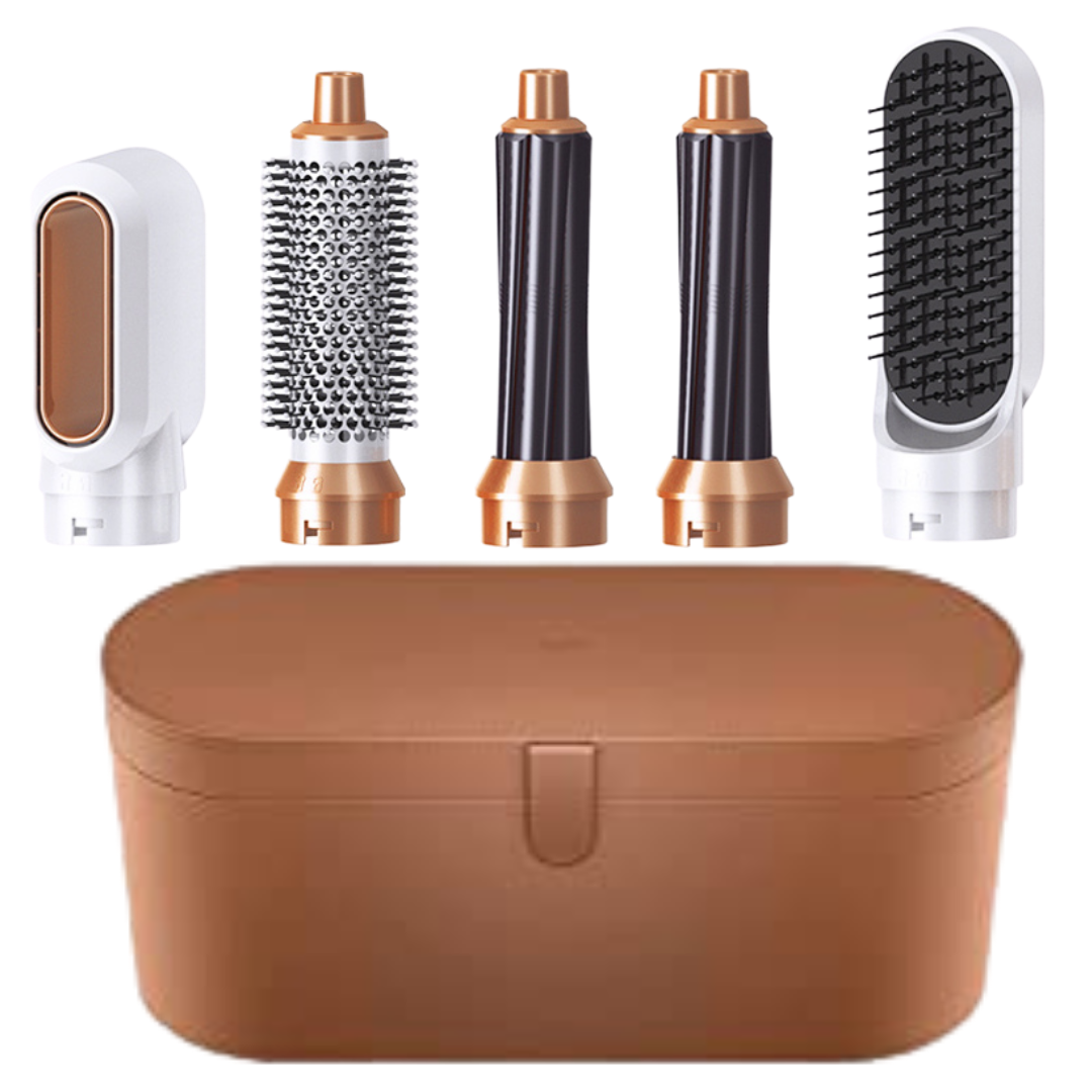 5-in-1 Hair Styler with Adjustable Heat and Airflow for Drying, Straightening, and Curling