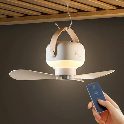 Wireless Portable Fan with Remote Control and LED Light