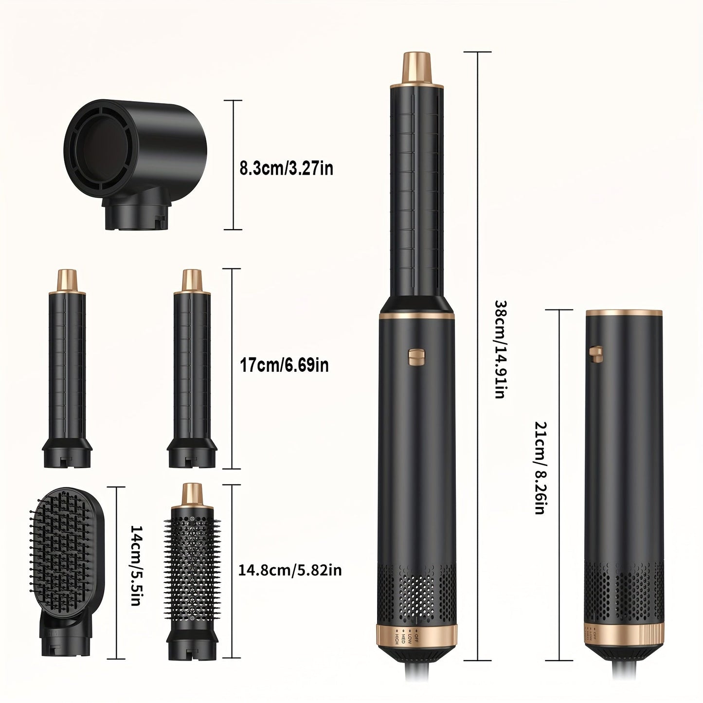 Professional Mains-Powered Hair Dryer and Multistyler for Wet and Dry Hair