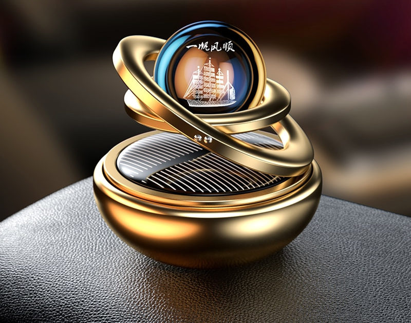 Solar-Powered Car Air Purifier with 360° Scent Diffusion