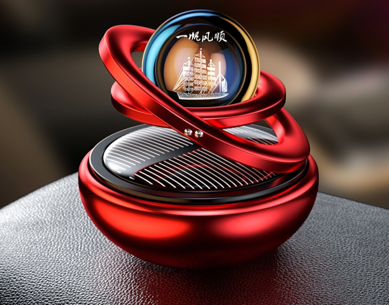 Solar-Powered Car Air Purifier with 360° Scent Diffusion