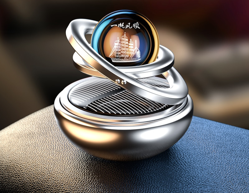Solar-Powered Car Air Purifier with 360° Scent Diffusion