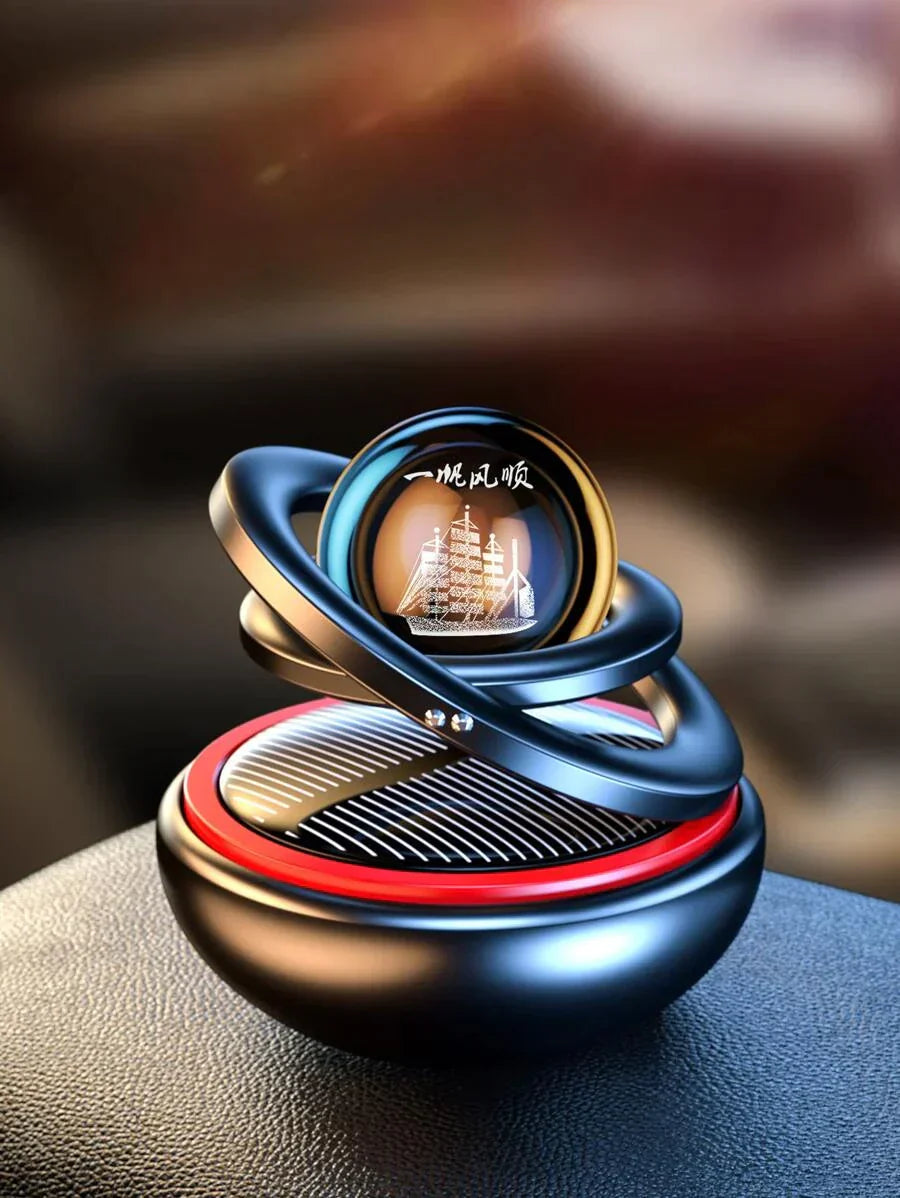 Solar-Powered Car Air Purifier with 360° Scent Diffusion