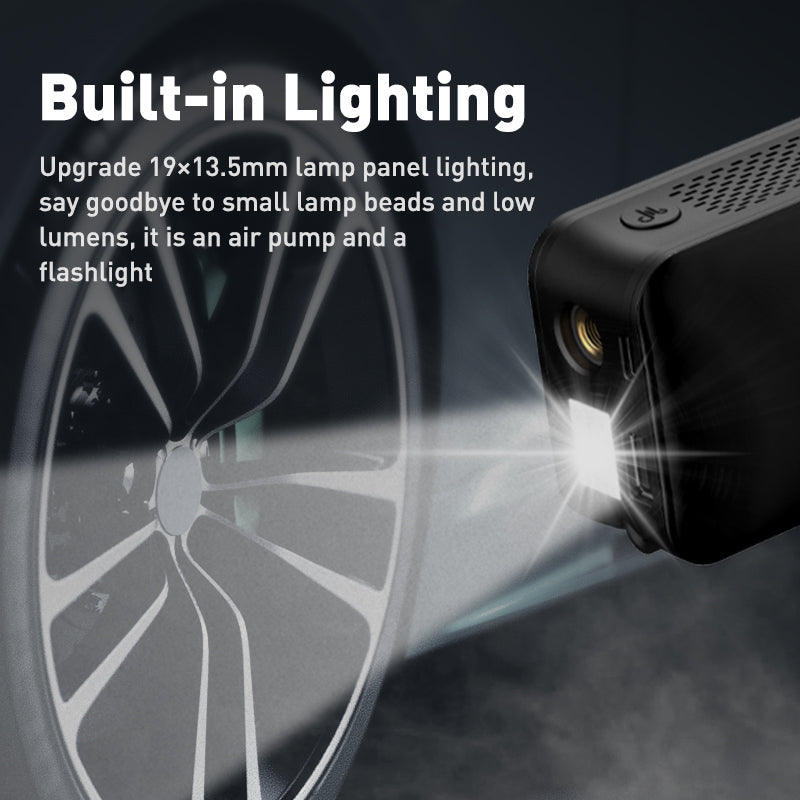 Compact Wireless Tire Pump with Built-in Light