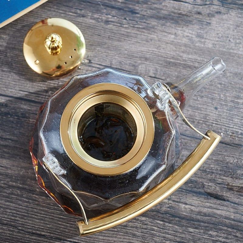 Heat-Resistant Borosilicate Glass Teapot with Strainer