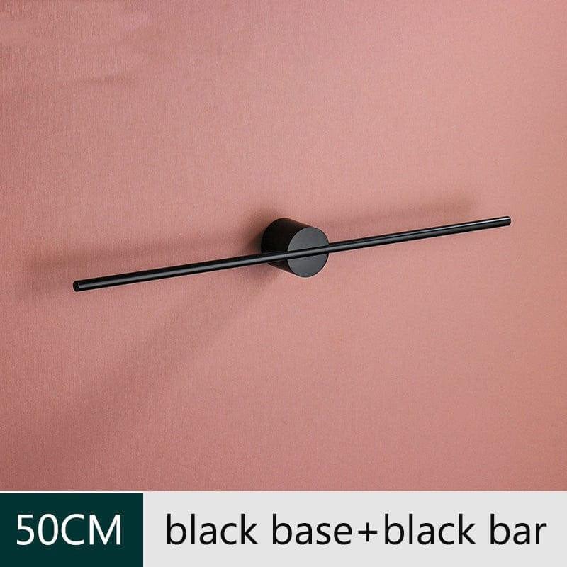 Aluminum Wall-Mounted Towel Rack in Black and Gold
