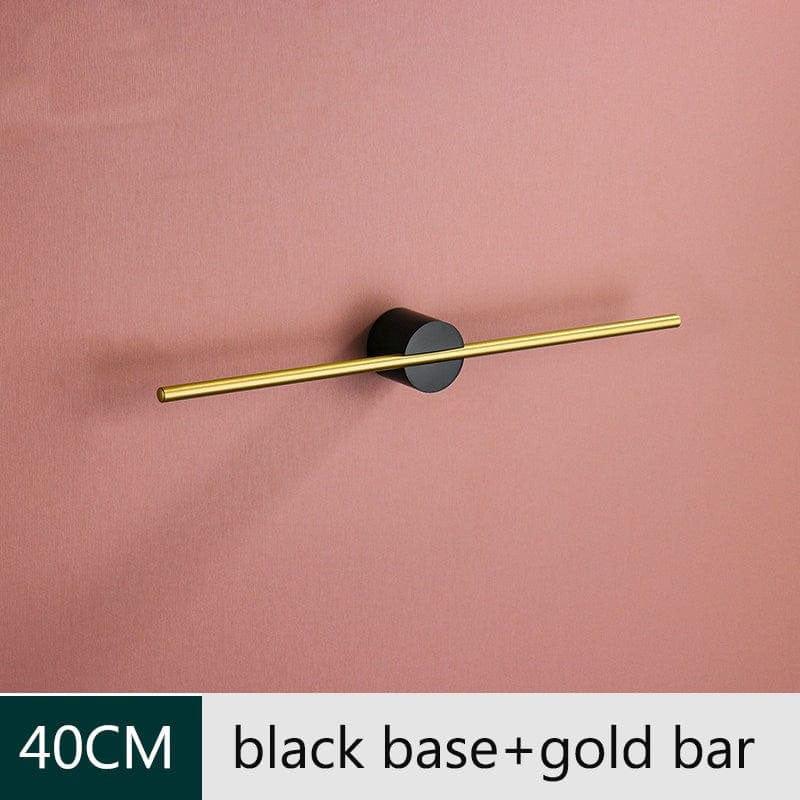 Aluminum Wall-Mounted Towel Rack in Black and Gold