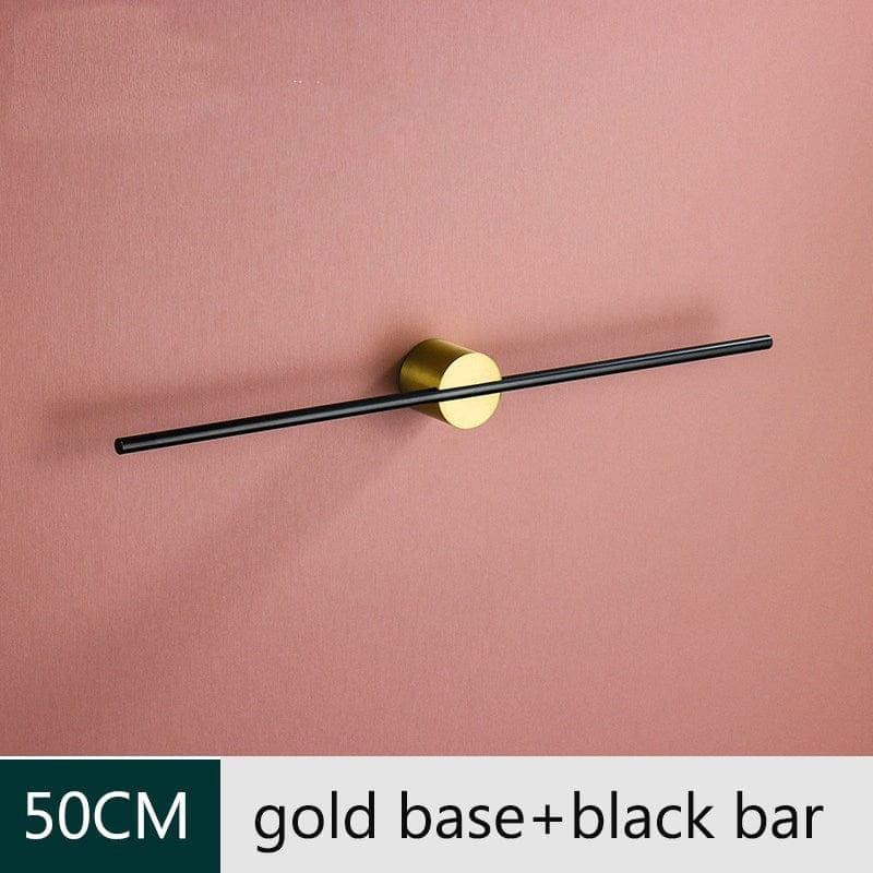 Aluminum Wall-Mounted Towel Rack in Black and Gold
