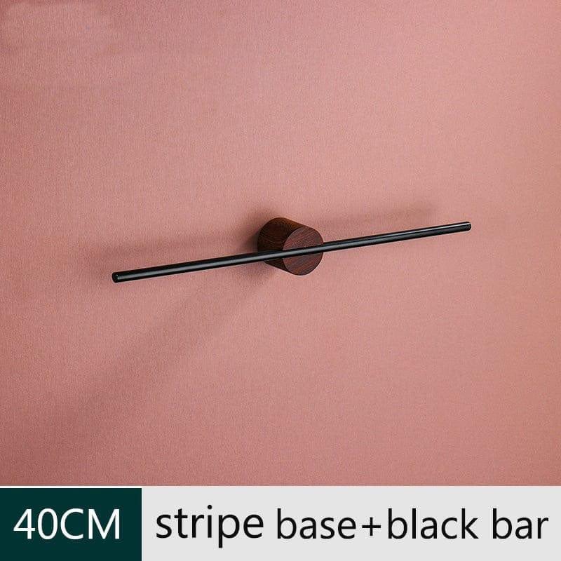 Aluminum Wall-Mounted Towel Rack in Black and Gold