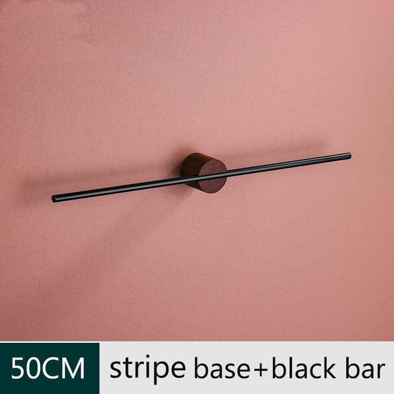Aluminum Wall-Mounted Towel Rack in Black and Gold