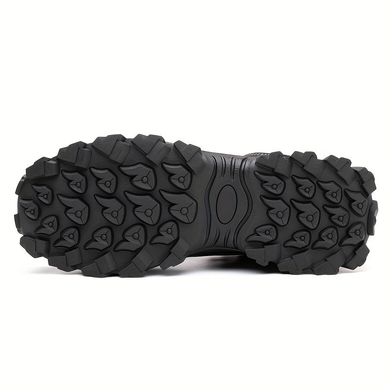 Durable Lace-Up Safety Shoes with Rubber Grip for Construction