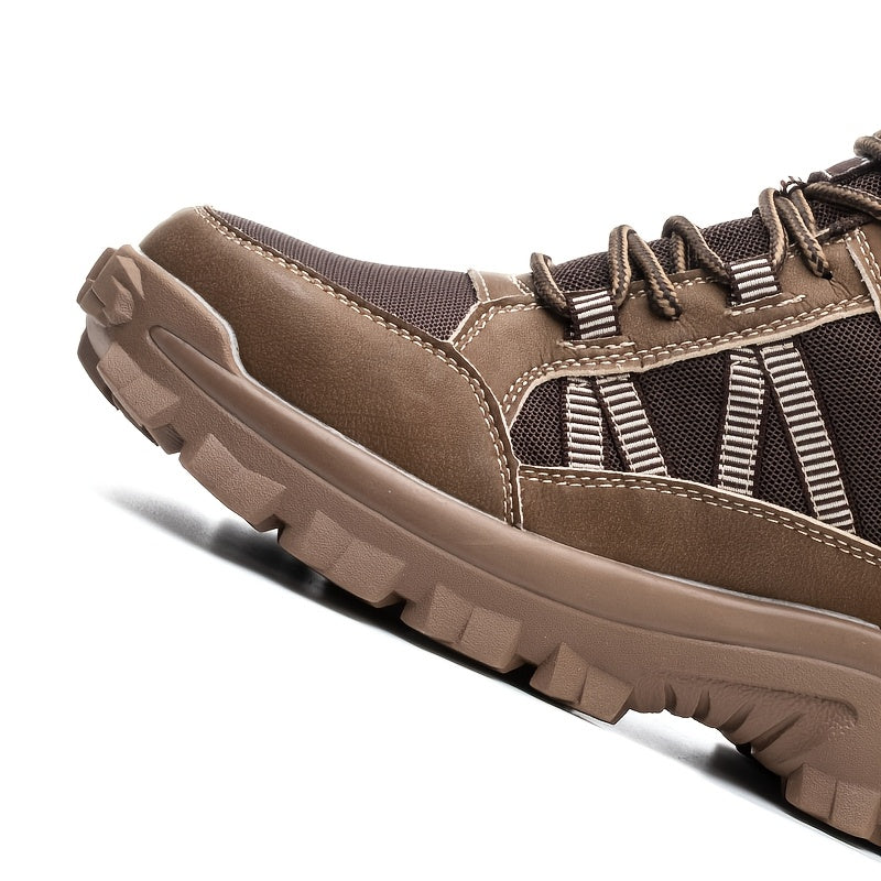 Durable Lace-Up Safety Shoes with Rubber Grip for Construction