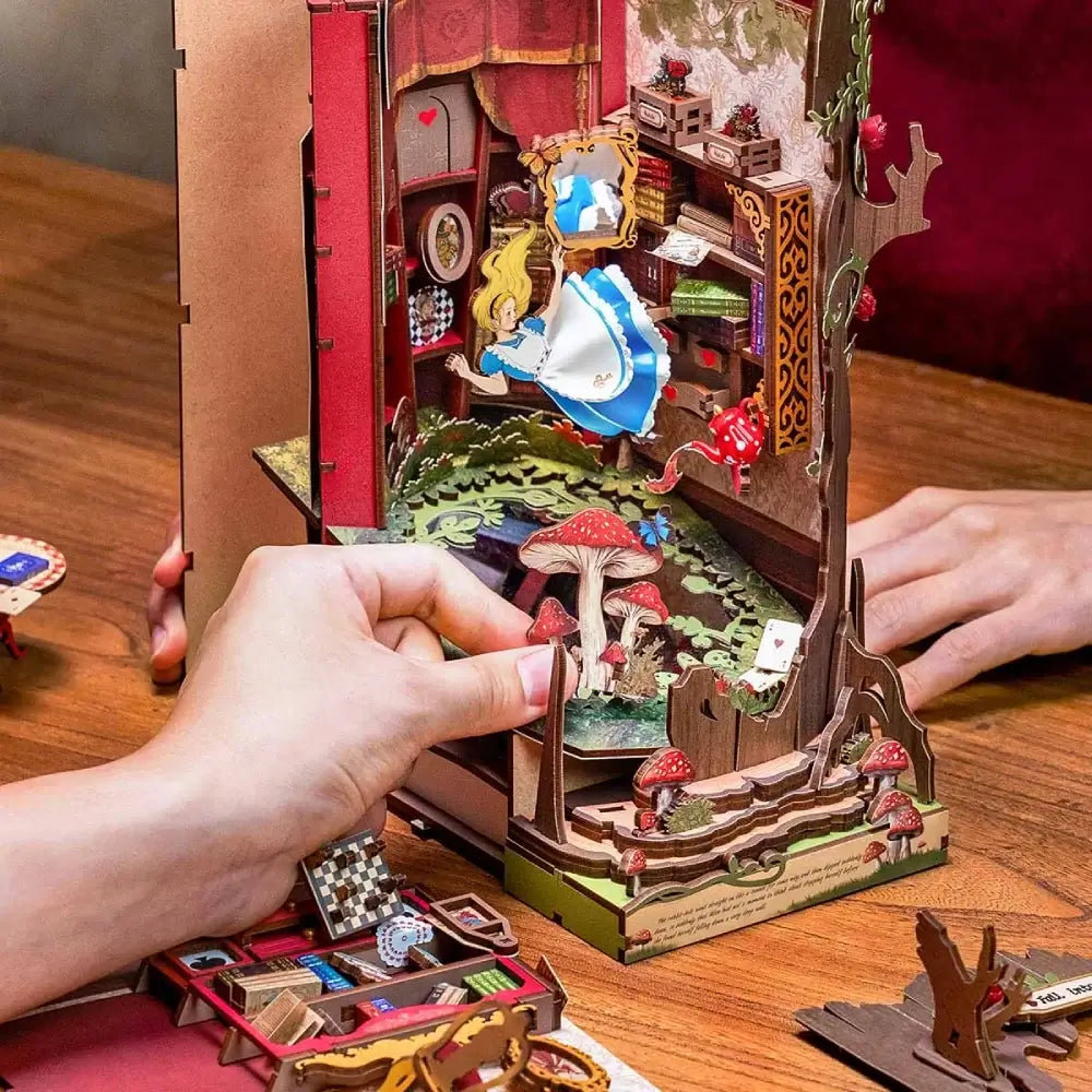 Alice in Wonderland DIY Book Nook with LED Light