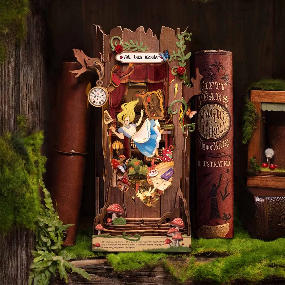 Alice in Wonderland DIY Book Nook with LED Light