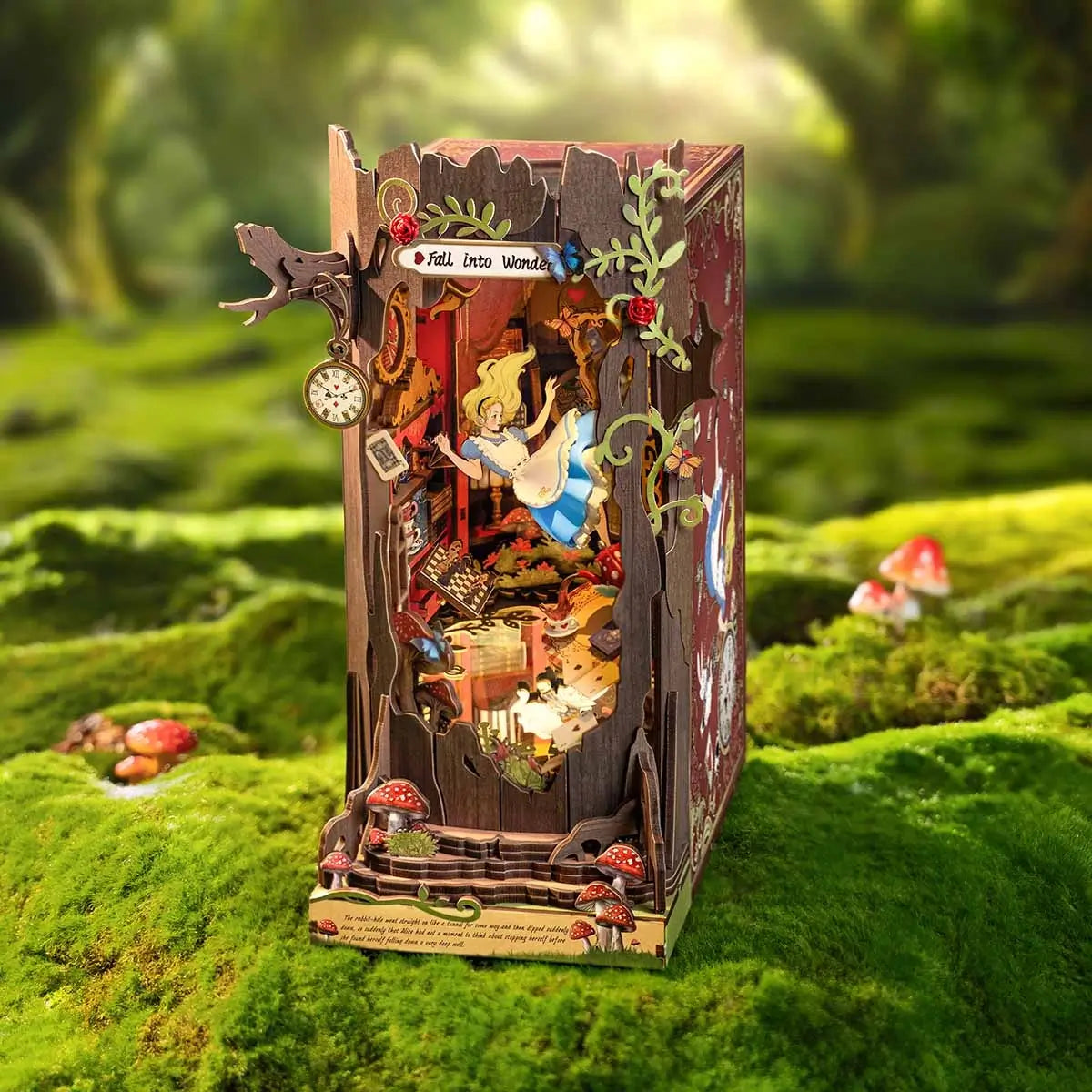 Alice in Wonderland DIY Book Nook with LED Light