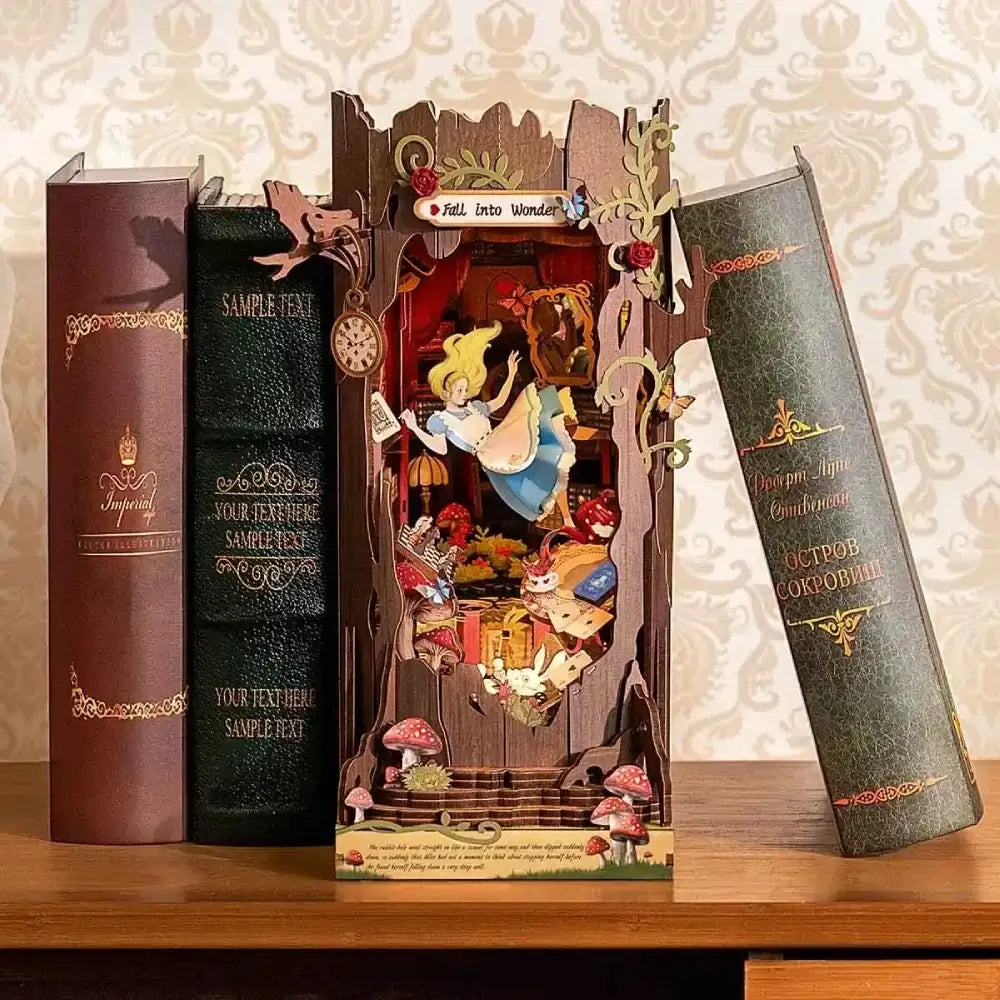 Alice in Wonderland DIY Book Nook with LED Light