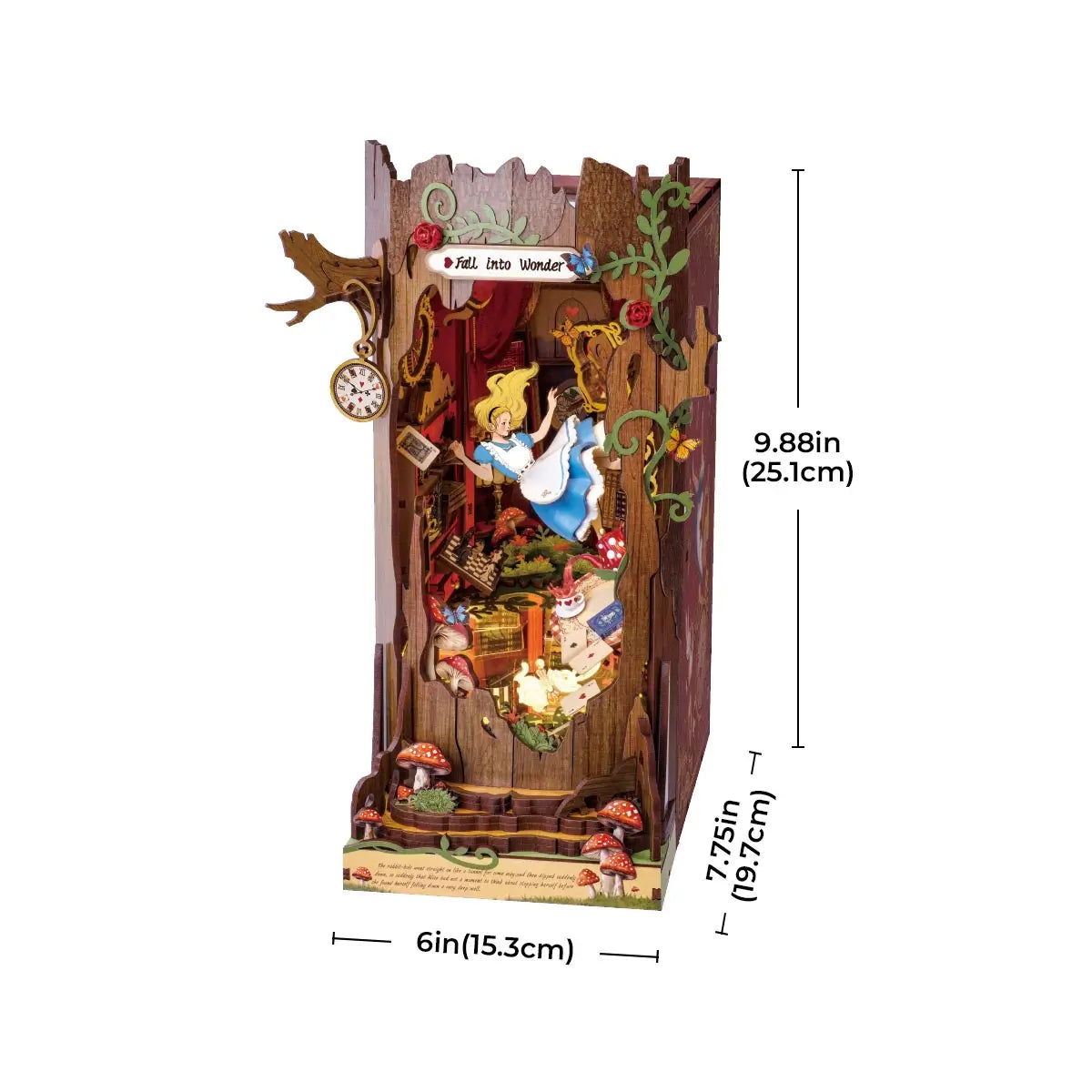 Alice in Wonderland DIY Book Nook with LED Light