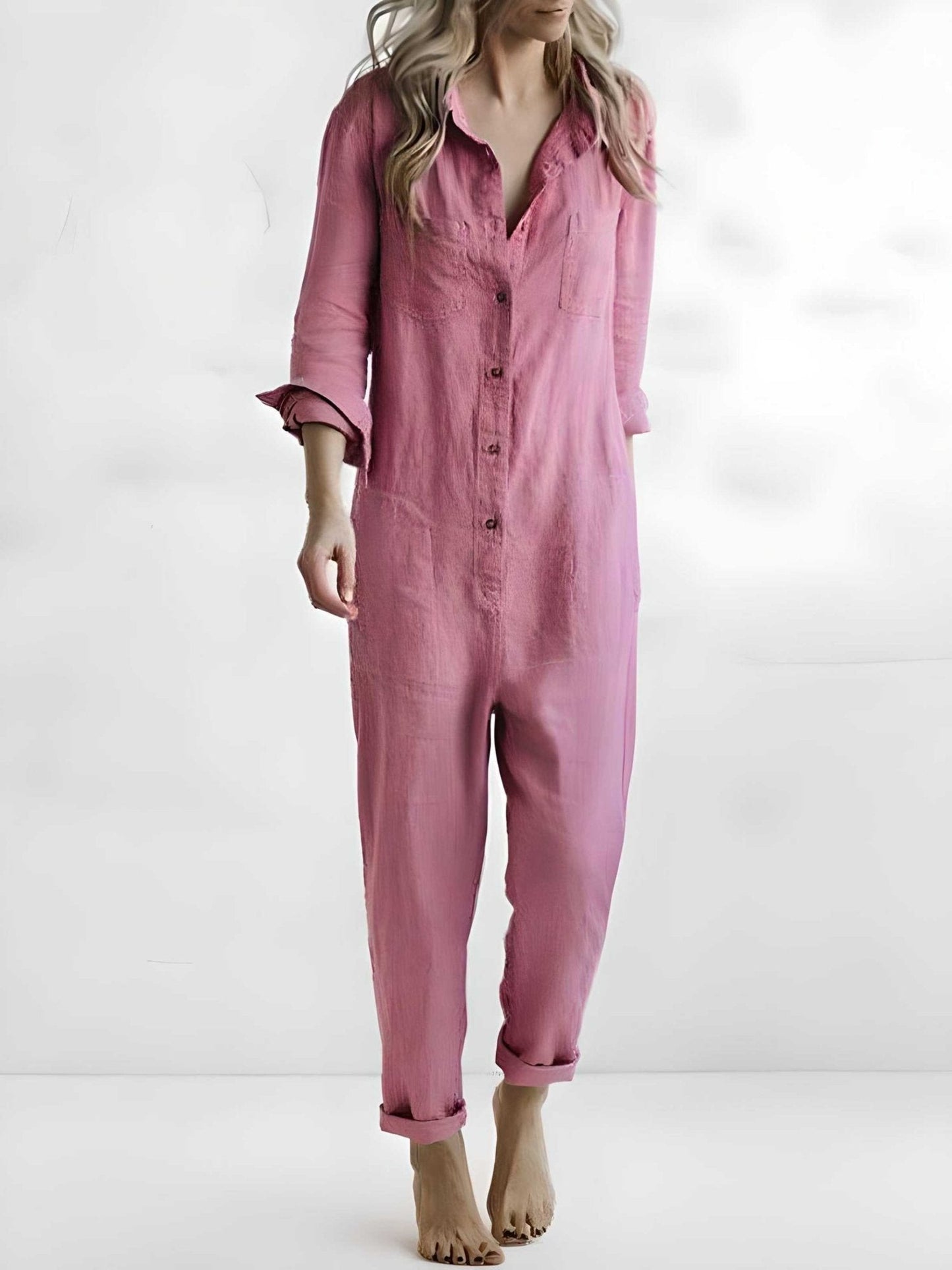 Stylish Polo Jumpsuit with Pockets for Women