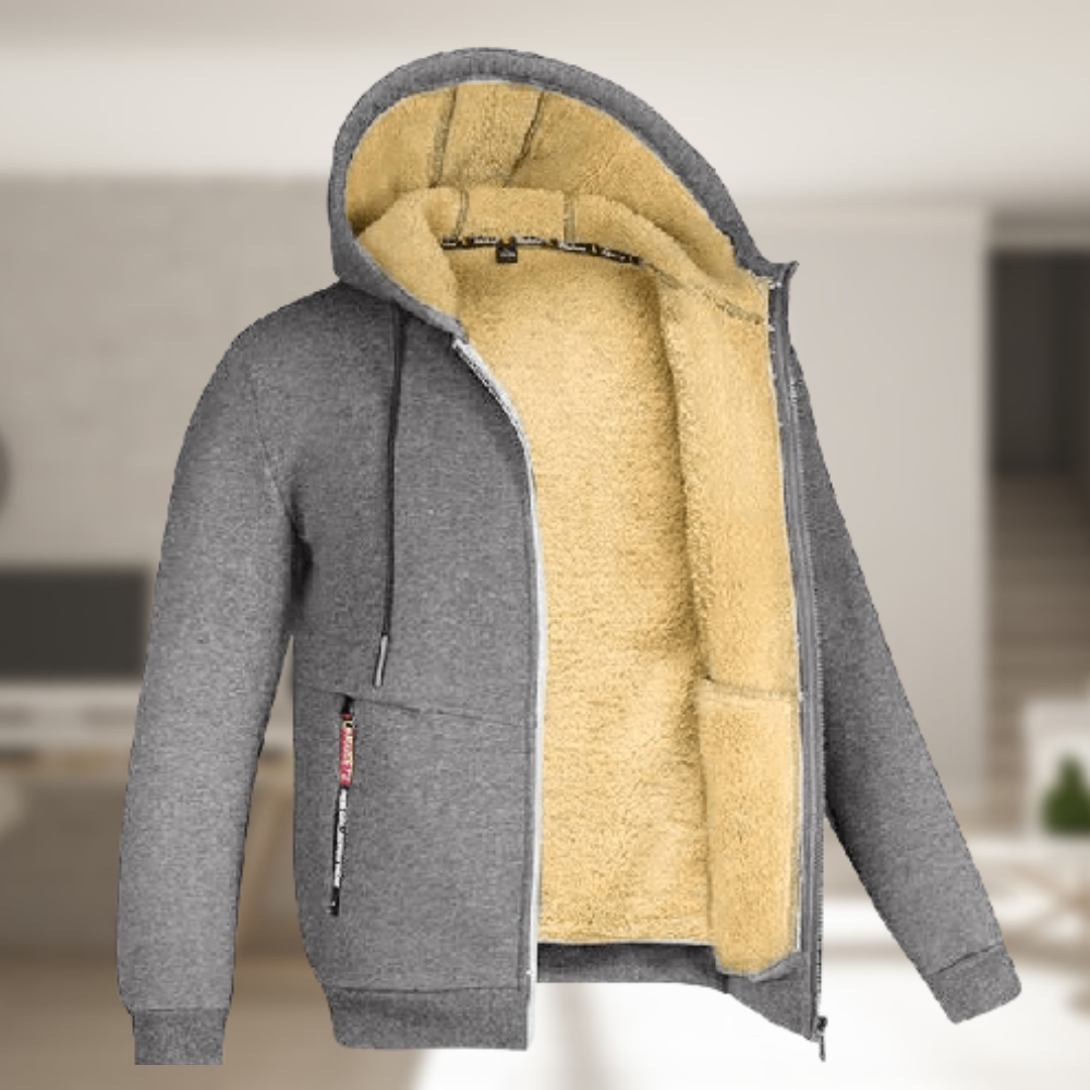 Modern Fit Zip-Up Hoodie with Pockets