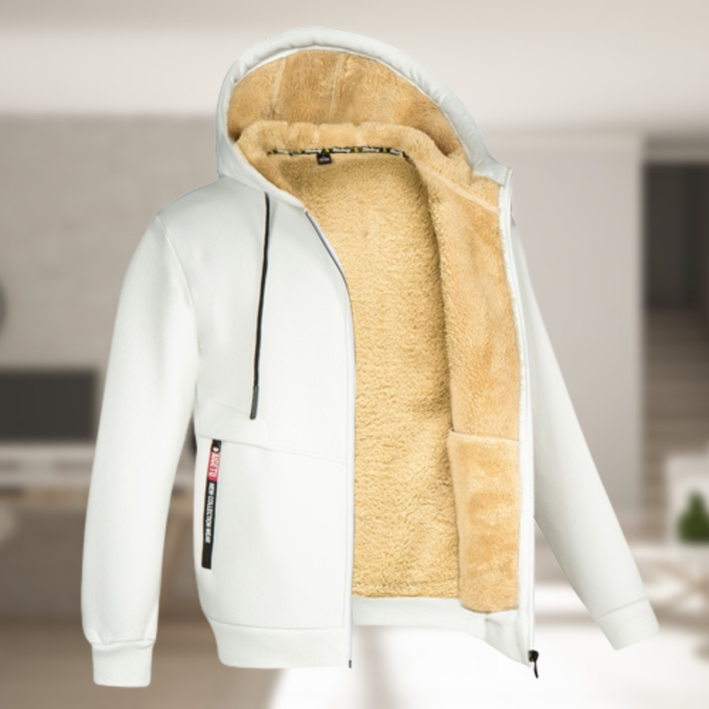 Modern Fit Zip-Up Hoodie with Pockets