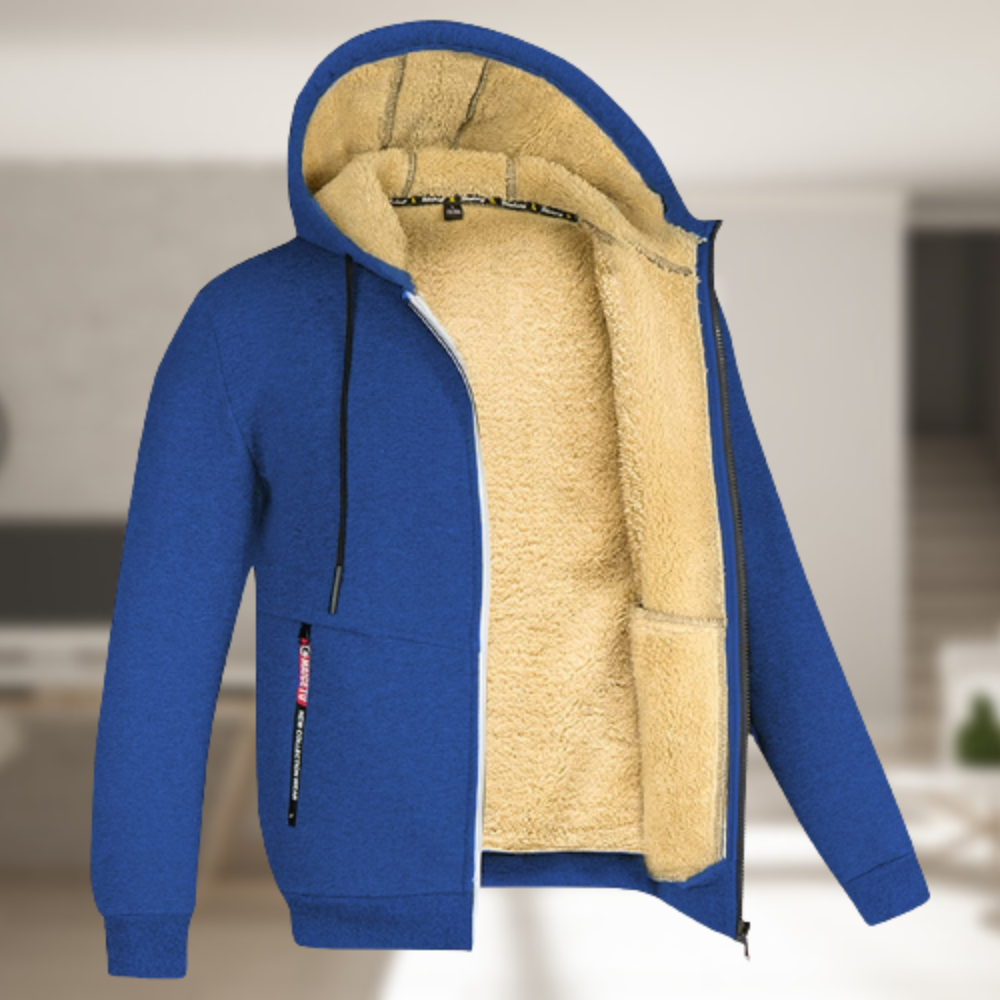 Modern Fit Zip-Up Hoodie with Pockets