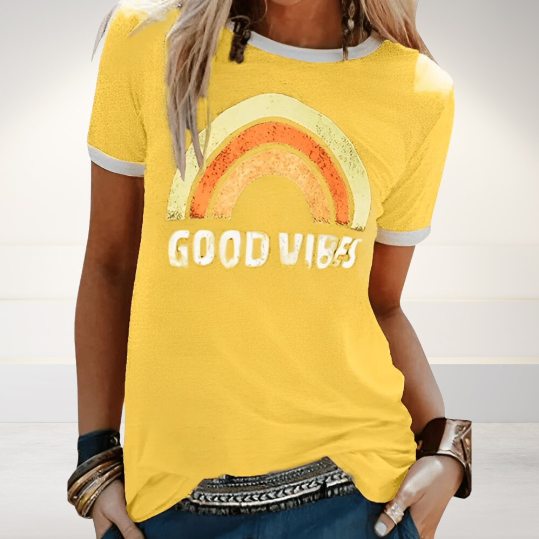 Soft Cotton Blend Women's T-shirt - Elegant Feminine Fit