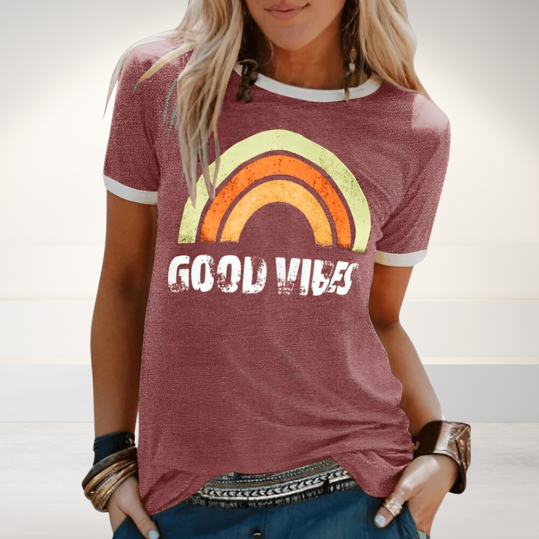 Soft Cotton Blend Women's T-shirt - Elegant Feminine Fit