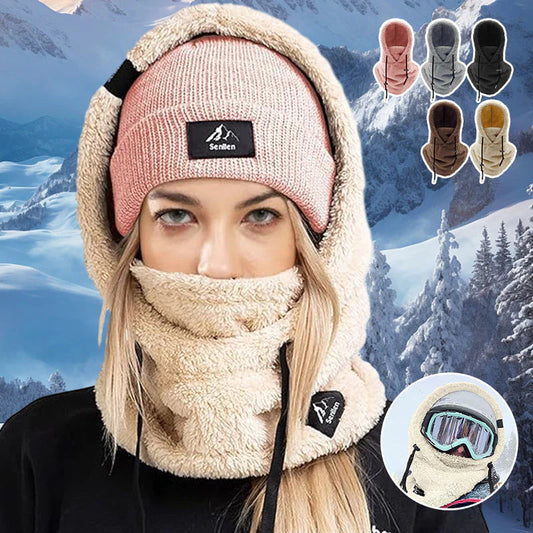Plush-Lined Adjustable Hood for Skiing and Biking