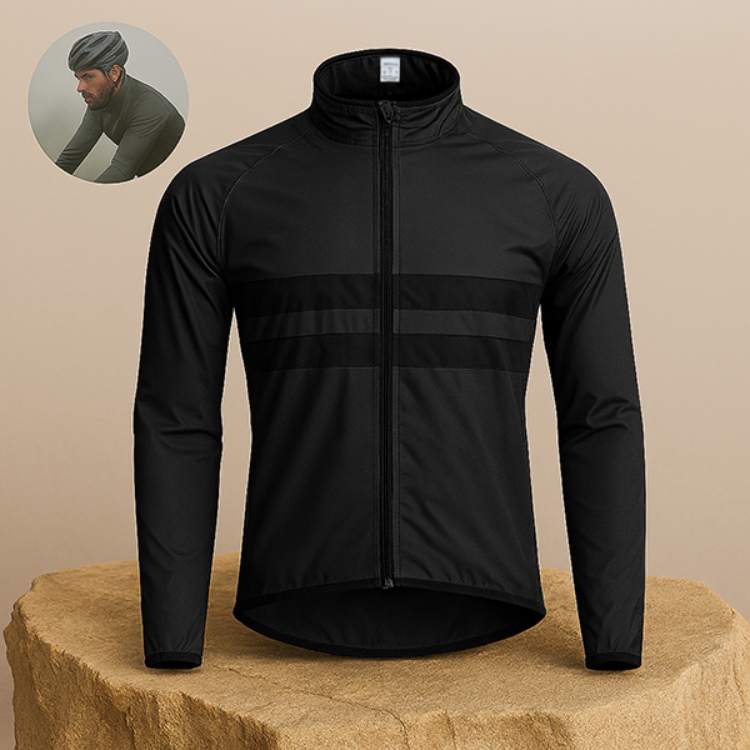 Ultralight Waterproof Rain Jacket with Windproof Design and Reflective Strips