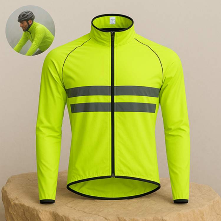Ultralight Waterproof Rain Jacket with Windproof Design and Reflective Strips