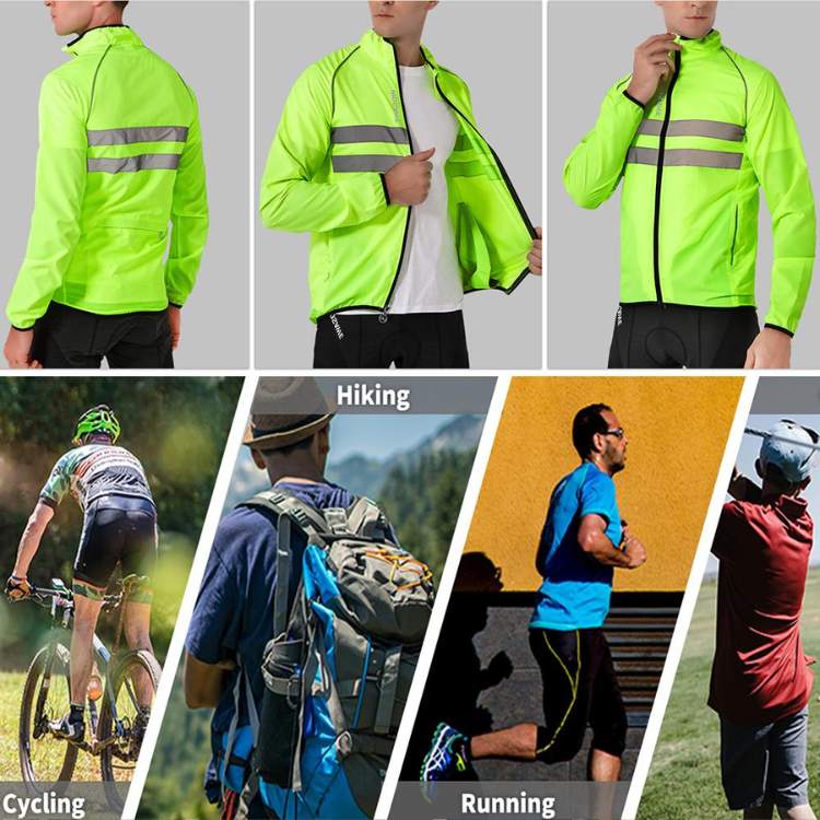 Ultralight Waterproof Rain Jacket with Windproof Design and Reflective Strips