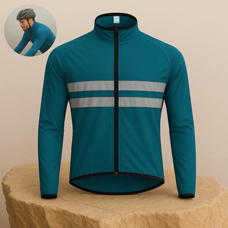 Ultralight Waterproof Rain Jacket with Windproof Design and Reflective Strips