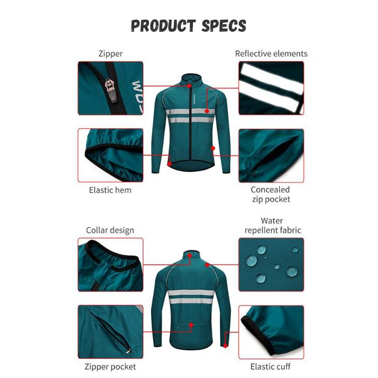 Ultralight Waterproof Rain Jacket with Windproof Design and Reflective Strips